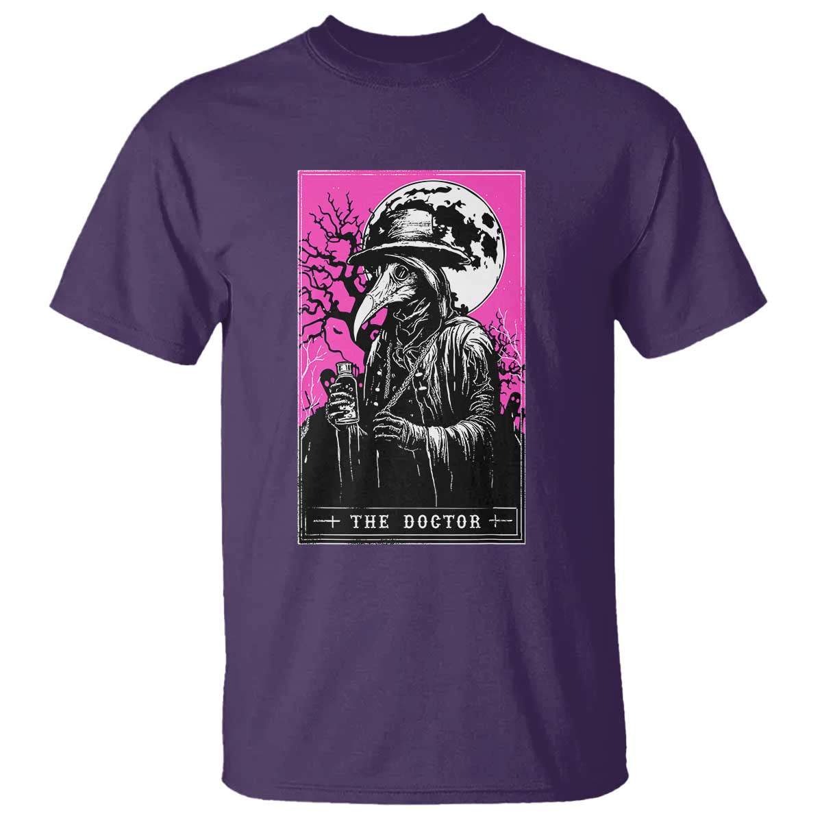 Plague Doctor Tarot Card T Shirt Mysterious Horror Death Occult Satanic TS10 Purple Print Your Wear