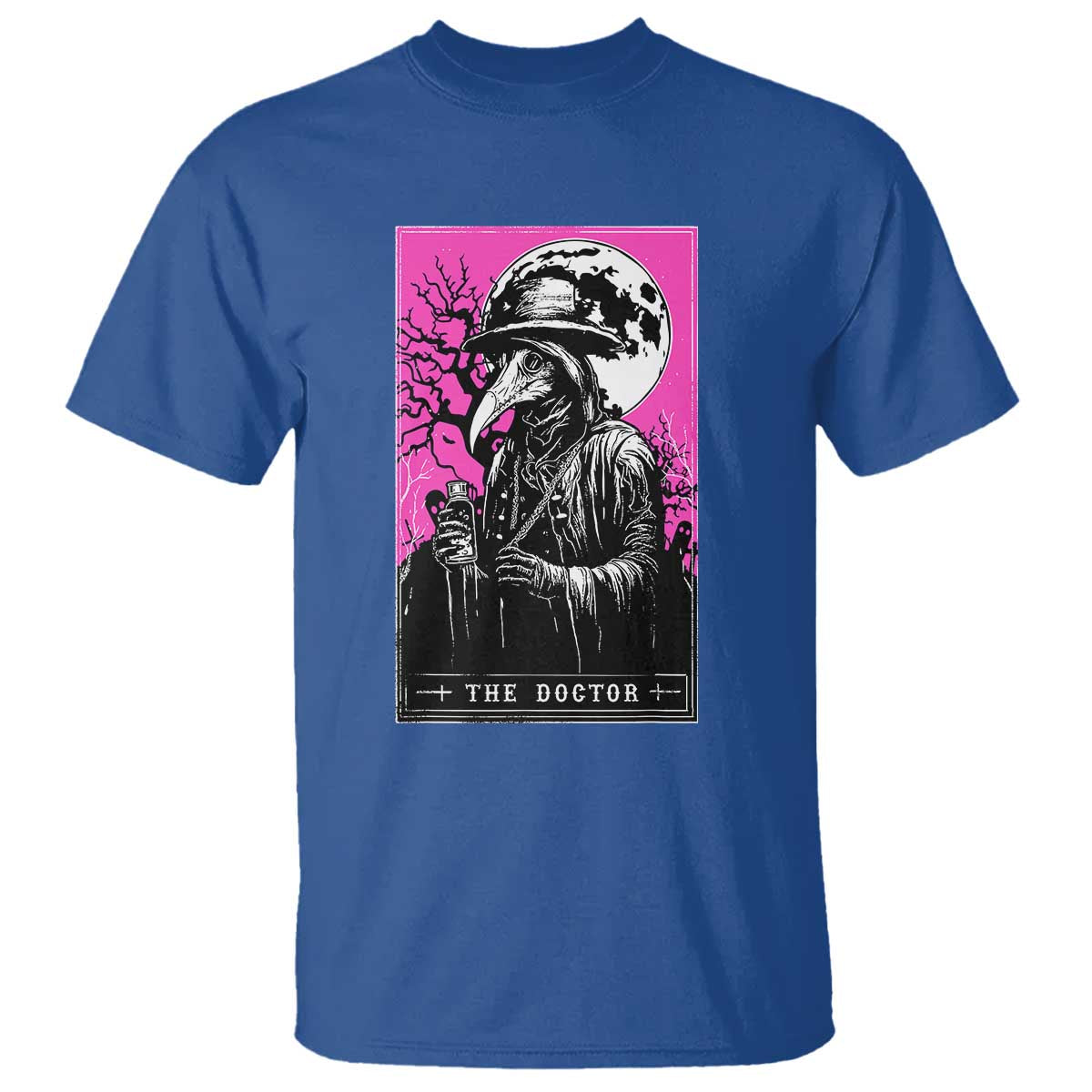 Plague Doctor Tarot Card T Shirt Mysterious Horror Death Occult Satanic TS10 Royal Blue Print Your Wear