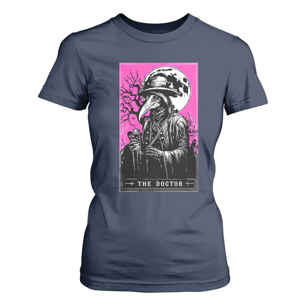 Plague Doctor Tarot Card T Shirt For Women Mysterious Horror Death Occult Satanic TS10 Navy Print Your Wear
