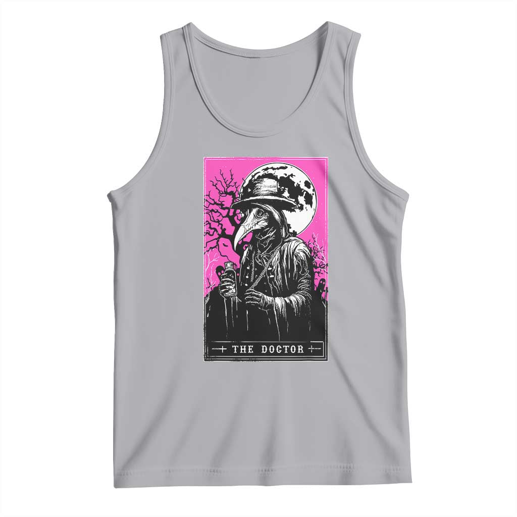 Plague Doctor Tarot Card Tank Top Mysterious Horror Death Occult Satanic TS10 Athletic Heather Print Your Wear