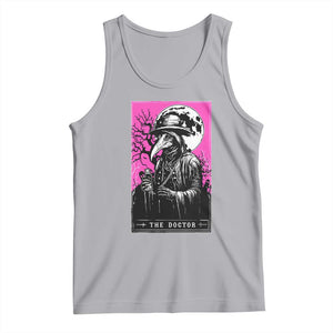 Plague Doctor Tarot Card Tank Top Mysterious Horror Death Occult Satanic TS10 Athletic Heather Print Your Wear