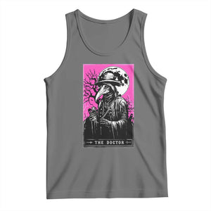 Plague Doctor Tarot Card Tank Top Mysterious Horror Death Occult Satanic TS10 Black Heather Print Your Wear