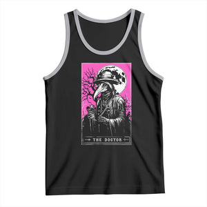 Plague Doctor Tarot Card Tank Top Mysterious Horror Death Occult Satanic TS10 Black Athletic Heather Print Your Wear