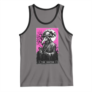 Plague Doctor Tarot Card Tank Top Mysterious Horror Death Occult Satanic TS10 Deep Heather Black Print Your Wear