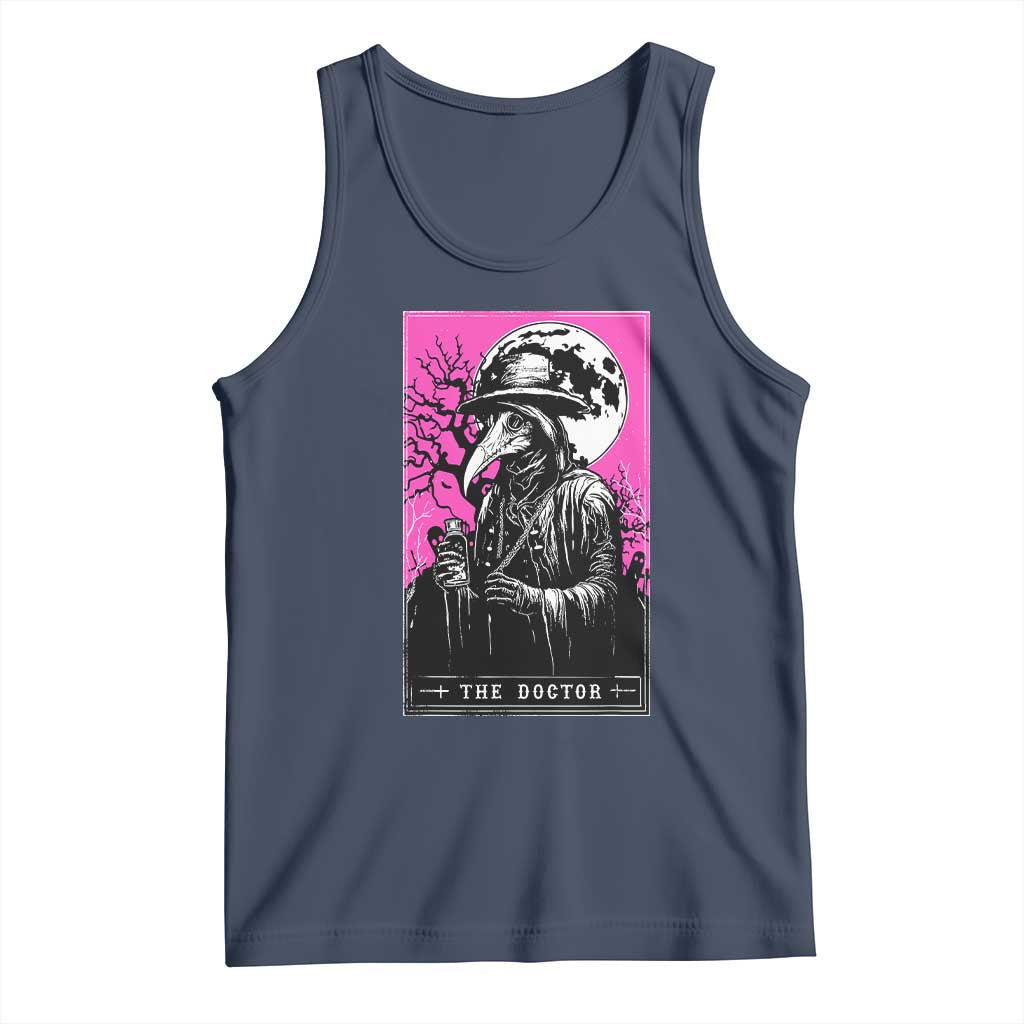 Plague Doctor Tarot Card Tank Top Mysterious Horror Death Occult Satanic TS10 Navy Print Your Wear