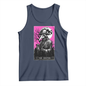 Plague Doctor Tarot Card Tank Top Mysterious Horror Death Occult Satanic TS10 Navy Print Your Wear