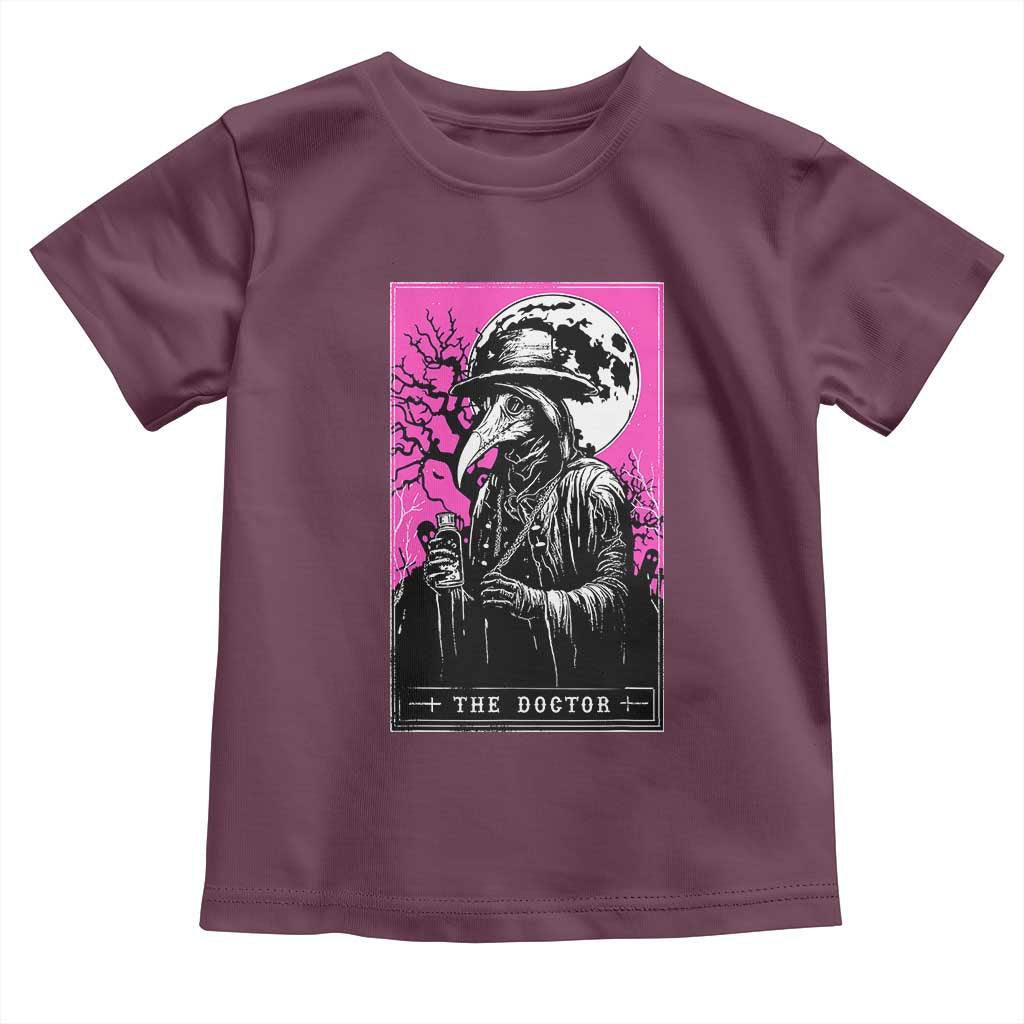 Plague Doctor Tarot Card Toddler T Shirt Mysterious Horror Death Occult Satanic TS10 Maroon Print Your Wear