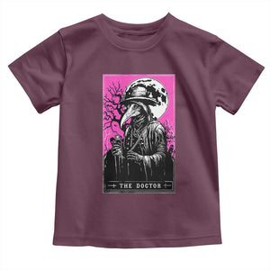 Plague Doctor Tarot Card Toddler T Shirt Mysterious Horror Death Occult Satanic TS10 Maroon Print Your Wear