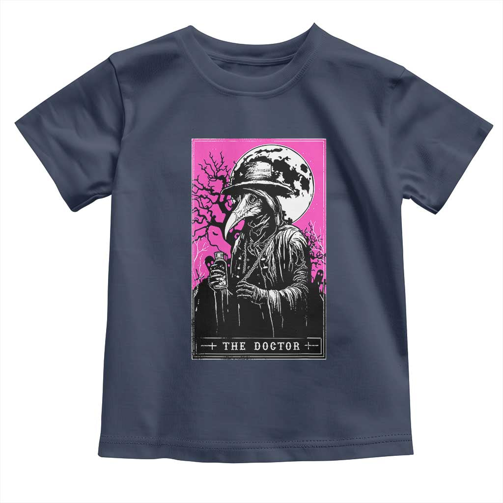 Plague Doctor Tarot Card Toddler T Shirt Mysterious Horror Death Occult Satanic TS10 Navy Print Your Wear