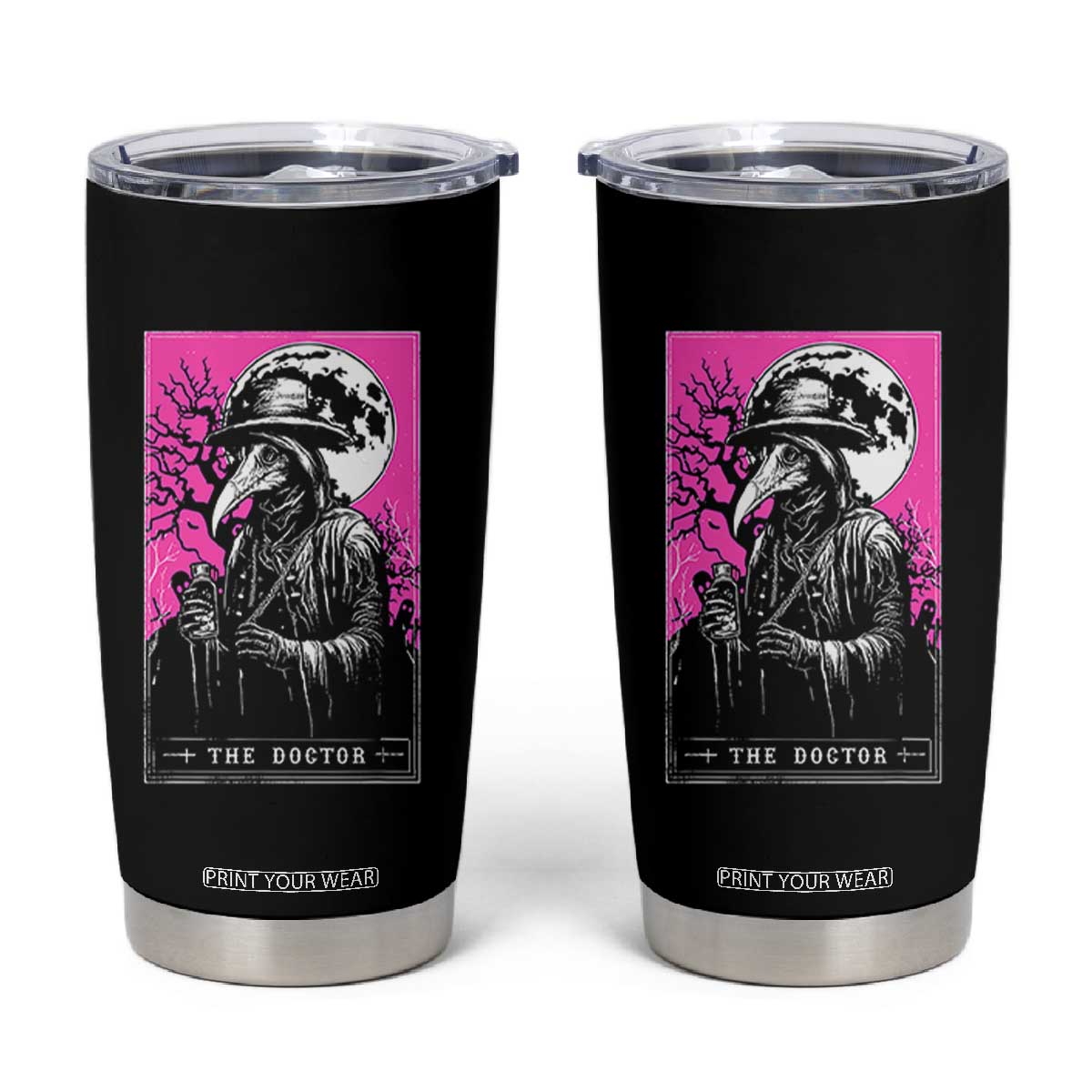 Plague Doctor Tarot Card Tumbler Cup Mysterious Horror Death Occult Satanic TS10 Black Print Your Wear