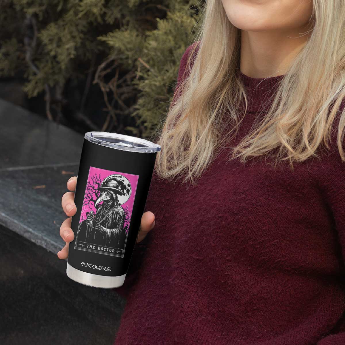 Plague Doctor Tarot Card Tumbler Cup Mysterious Horror Death Occult Satanic TS10 Print Your Wear