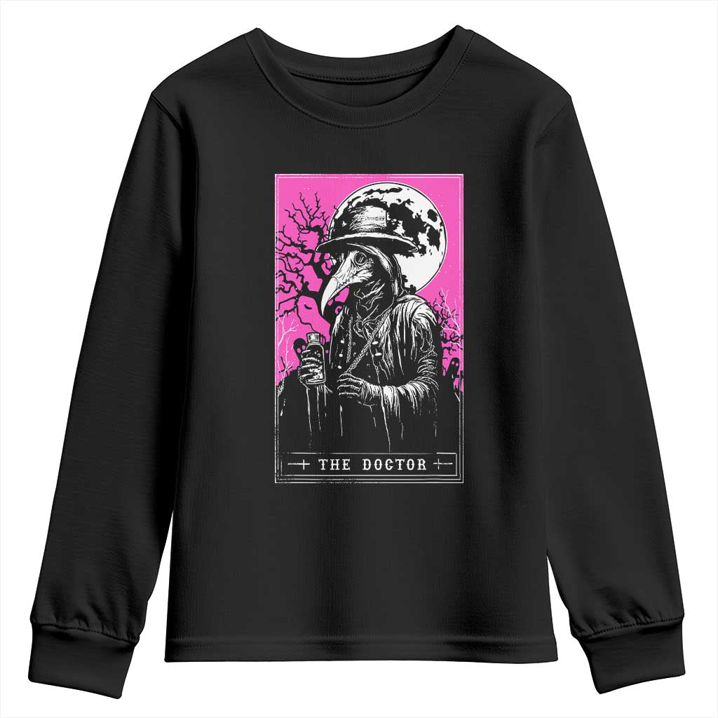 Plague Doctor Tarot Card Youth Sweatshirt Mysterious Horror Death Occult Satanic TS10 Black Print Your Wear