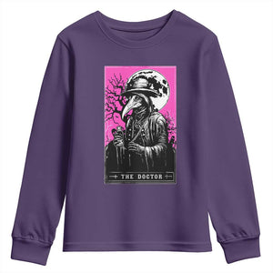 Plague Doctor Tarot Card Youth Sweatshirt Mysterious Horror Death Occult Satanic TS10 Purple Print Your Wear