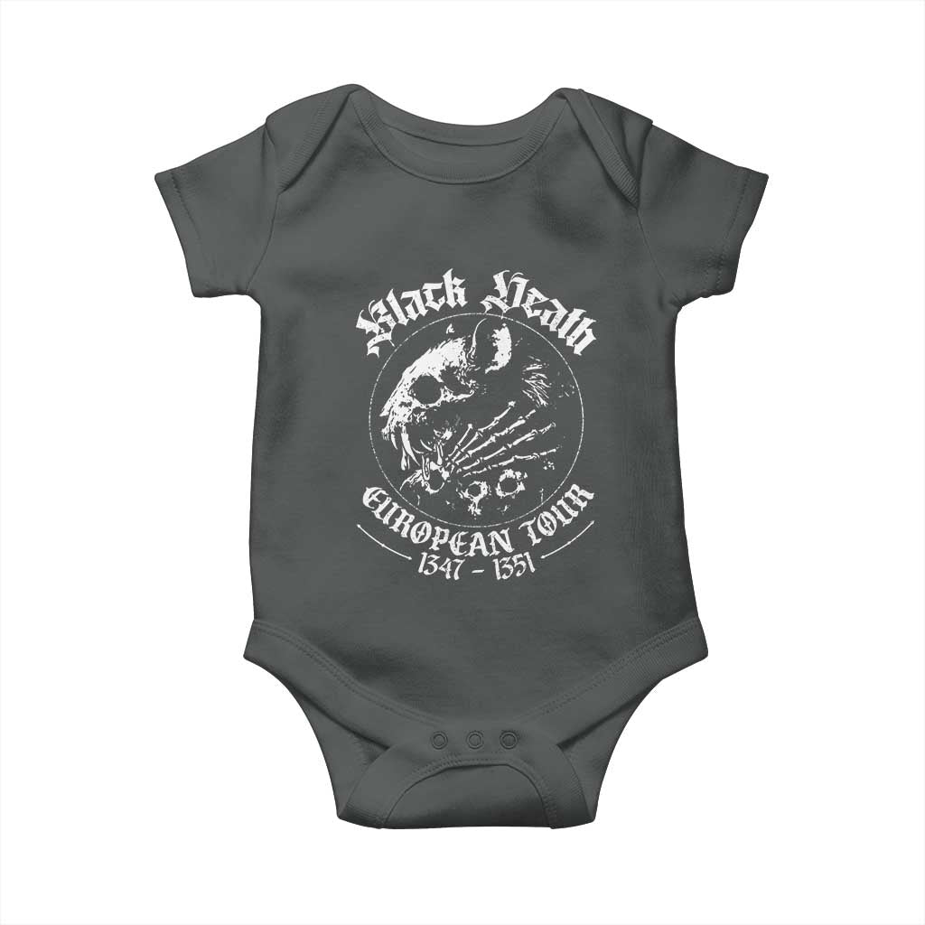 Plague Rat Baby Onesie Black Death European Tour Medieval History Goth TS10 Dark Heather Print Your Wear