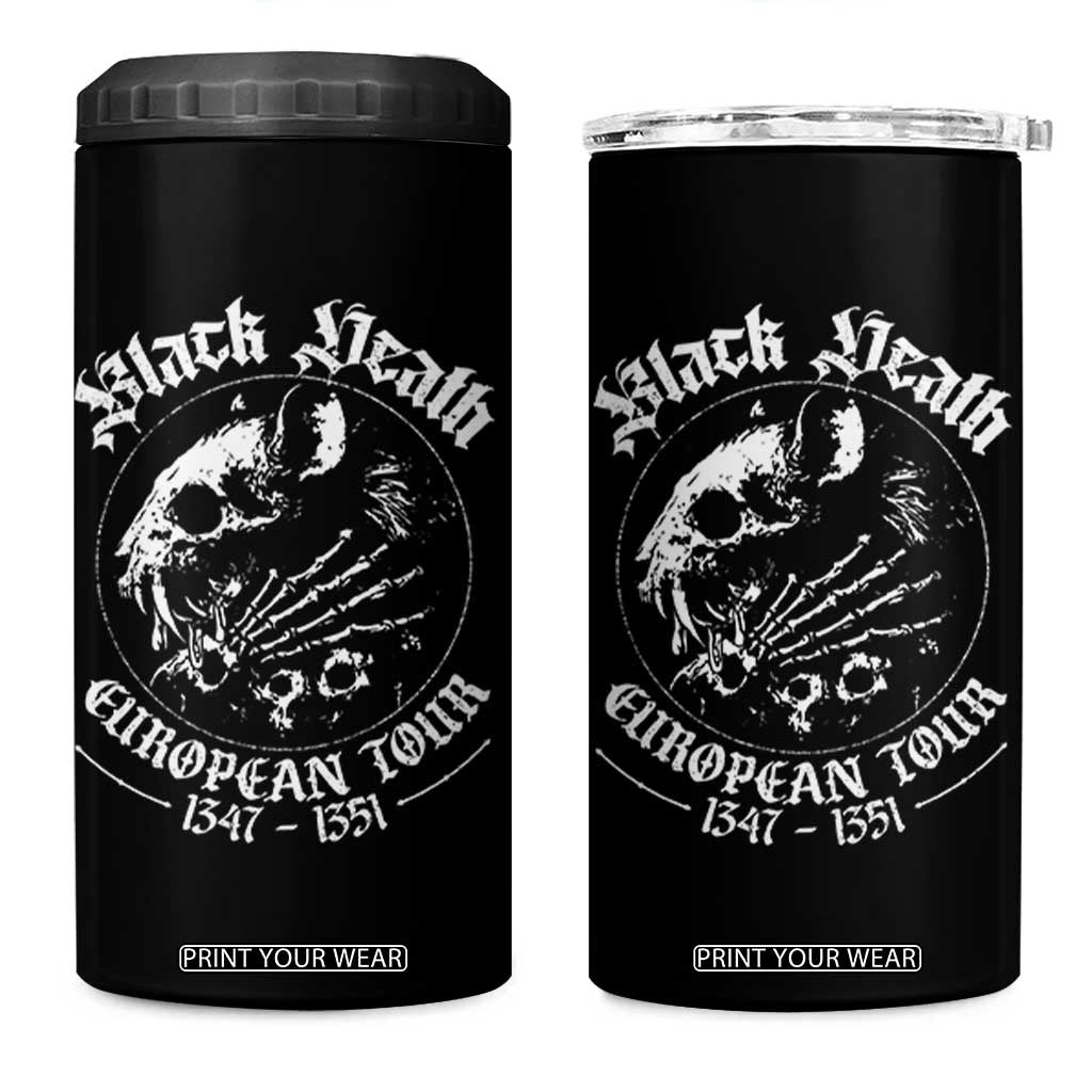 Plague Rat 4 in 1 Can Cooler Tumbler Black Death European Tour Medieval History Goth TS10 One Size: 16 oz Black Print Your Wear