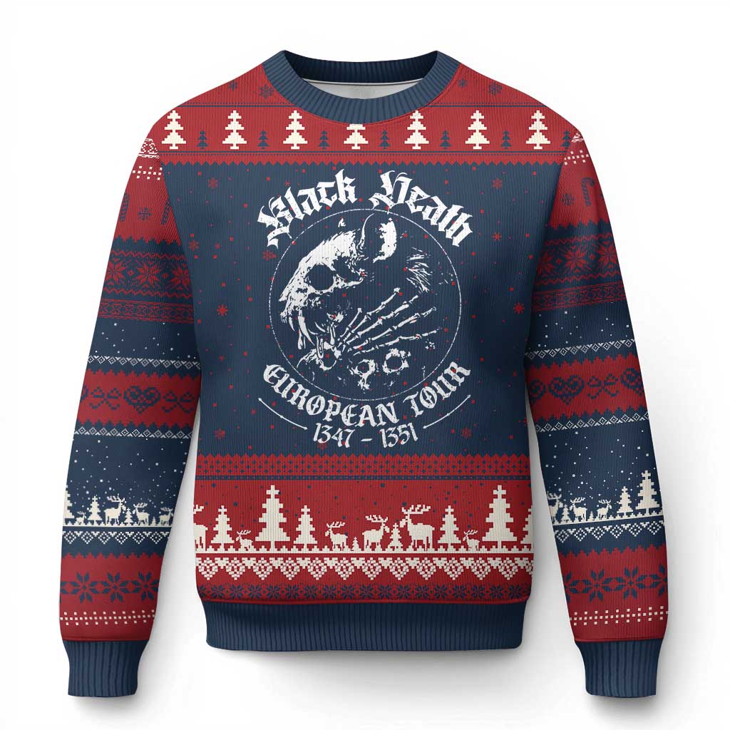 Plague Rat Ugly Christmas Sweater Black Death European Tour Medieval History Goth TS10 Navy Red Print Your Wear