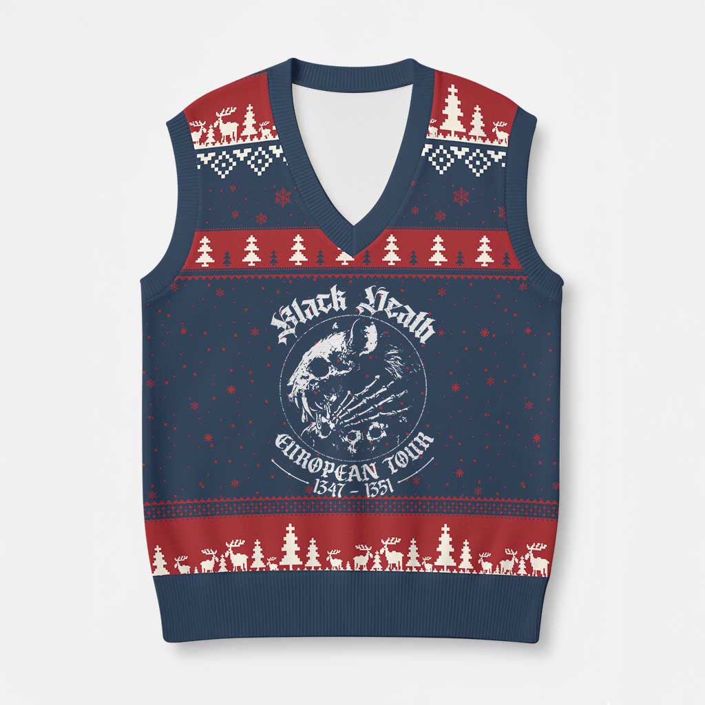 Plague Rat V-Neck Knit Sweater Vest Black Death European Tour Medieval History Goth TS10 Navy Red Print Your Wear