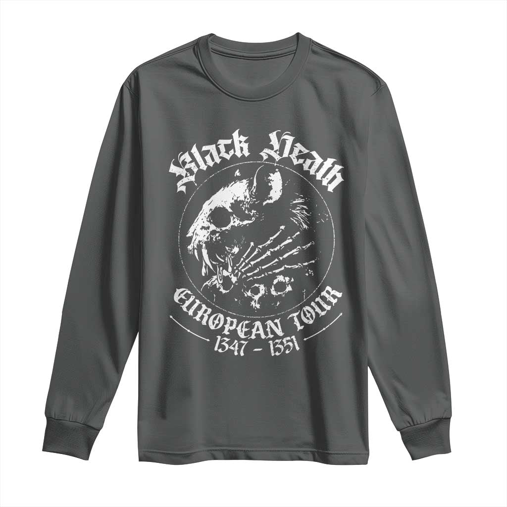 Plague Rat Long Sleeve Shirt Black Death European Tour Medieval History Goth TS10 Dark Heather Print Your Wear