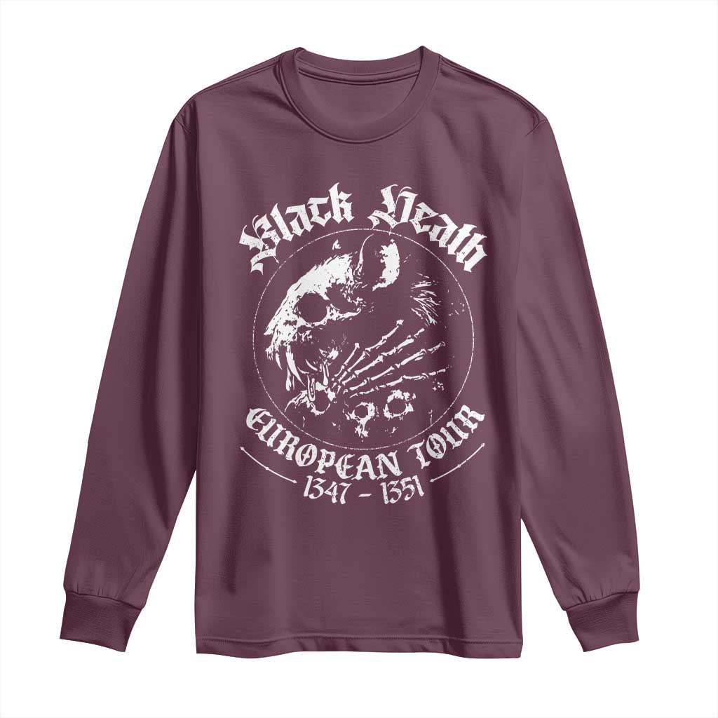 Plague Rat Long Sleeve Shirt Black Death European Tour Medieval History Goth TS10 Maroon Print Your Wear