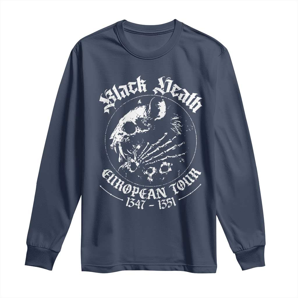Plague Rat Long Sleeve Shirt Black Death European Tour Medieval History Goth TS10 Navy Print Your Wear