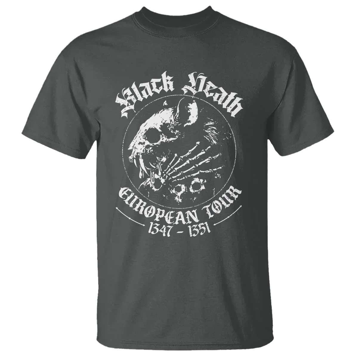 Plague Rat T Shirt Black Death European Tour Medieval History Goth TS10 Dark Heather Print Your Wear