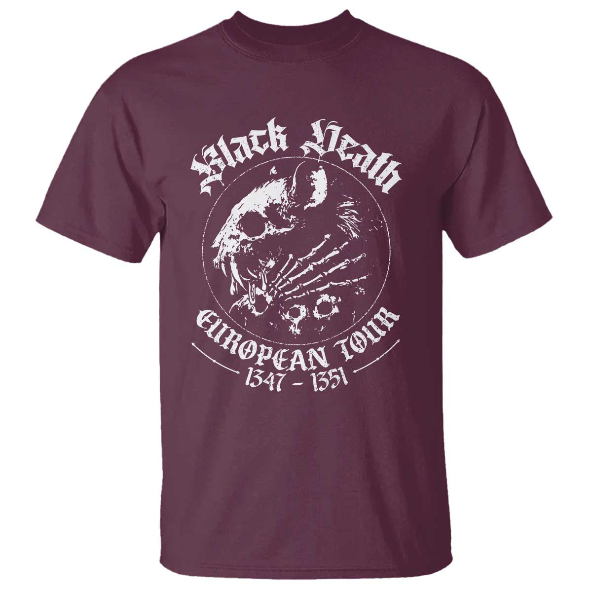 Plague Rat T Shirt Black Death European Tour Medieval History Goth TS10 Maroon Print Your Wear