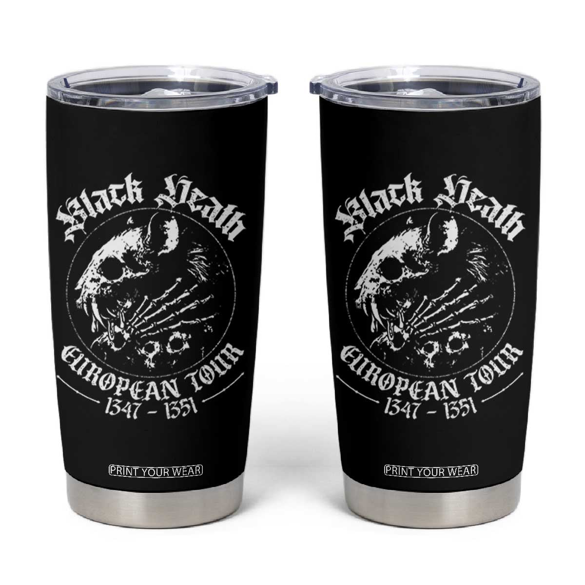 Plague Rat Tumbler Cup Black Death European Tour Medieval History Goth TS10 Black Print Your Wear