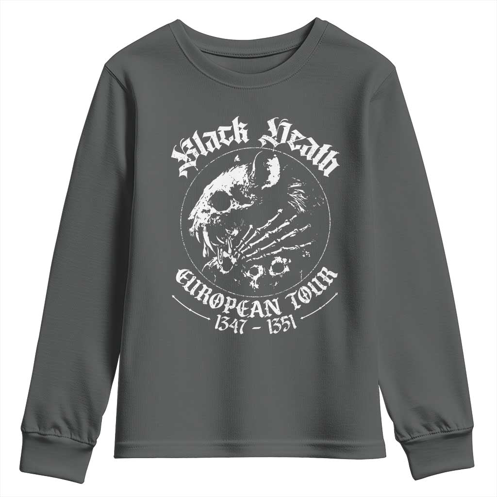 Plague Rat Youth Sweatshirt Black Death European Tour Medieval History Goth TS10 Dark Heather Print Your Wear