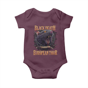 Black Death European Tour Baby Onesie Plague Rat Medieval History Alternative Art TS10 Maroon Print Your Wear