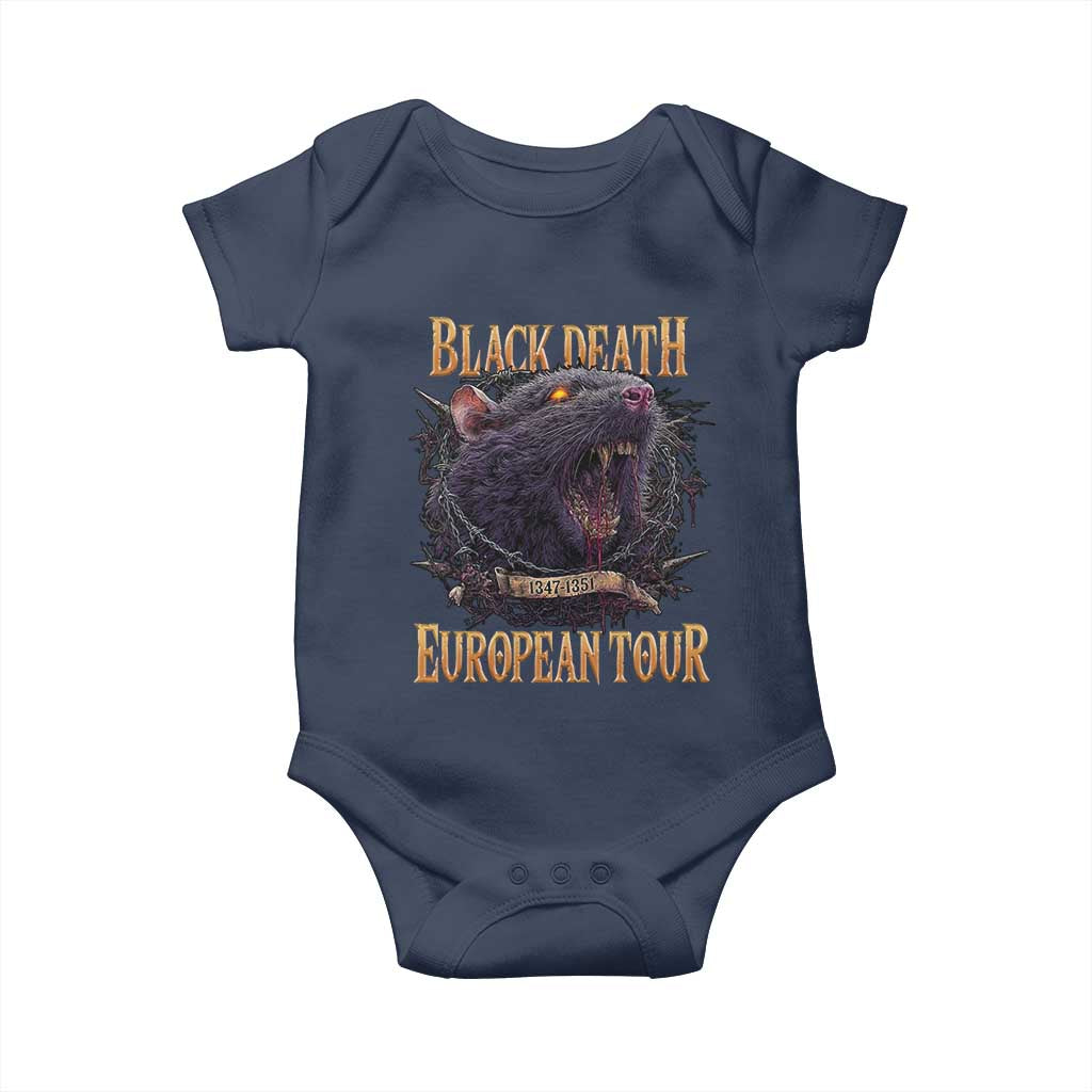 Black Death European Tour Baby Onesie Plague Rat Medieval History Alternative Art TS10 Navy Print Your Wear