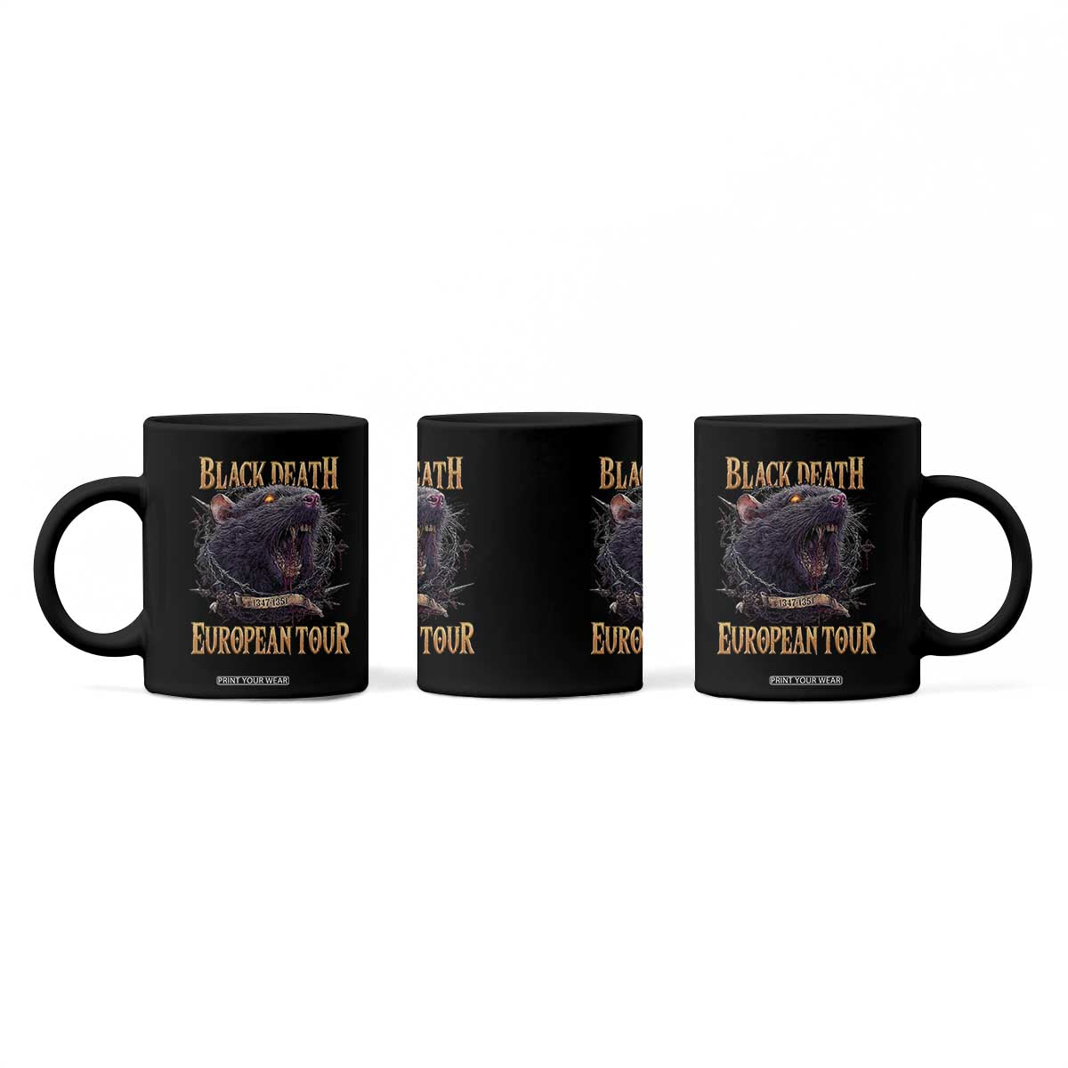 Black Death European Tour Coffee Mug Plague Rat Medieval History Alternative Art TS10 Print Your Wear