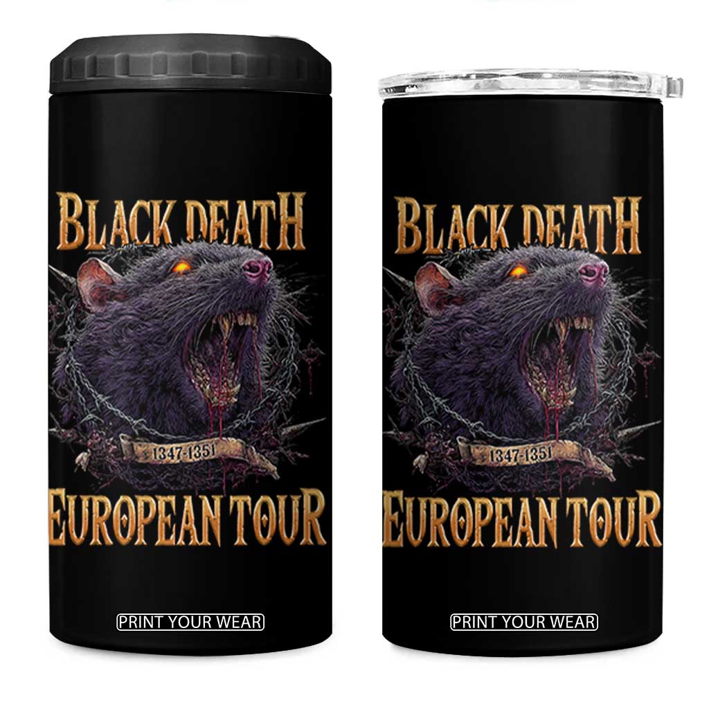 Black Death European Tour 4 in 1 Can Cooler Tumbler Plague Rat Medieval History Alternative Art TS10 One Size: 16 oz Black Print Your Wear