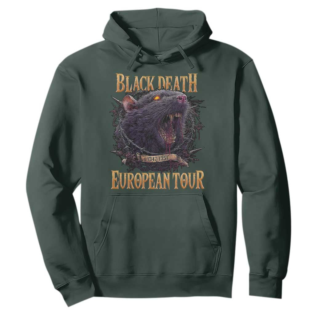 Black Death European Tour Hoodie Plague Rat Medieval History Alternative Art TS10 Dark Forest Green Print Your Wear