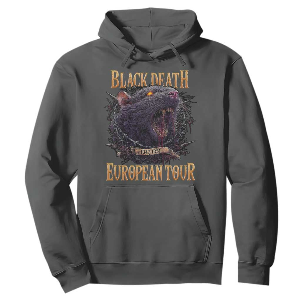 Black Death European Tour Hoodie Plague Rat Medieval History Alternative Art TS10 Dark Heather Print Your Wear