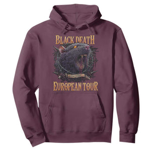 Black Death European Tour Hoodie Plague Rat Medieval History Alternative Art TS10 Maroon Print Your Wear