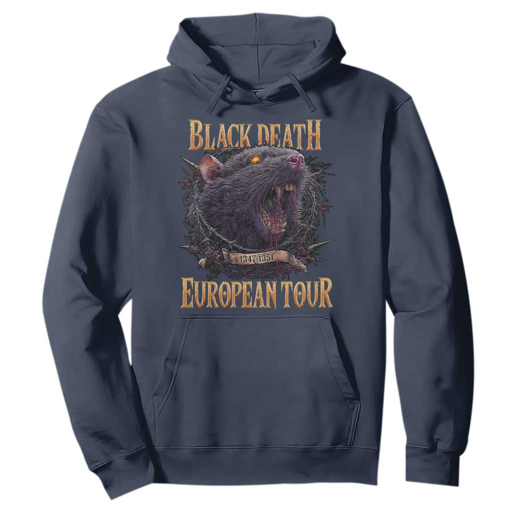 Black Death European Tour Hoodie Plague Rat Medieval History Alternative Art TS10 Navy Print Your Wear