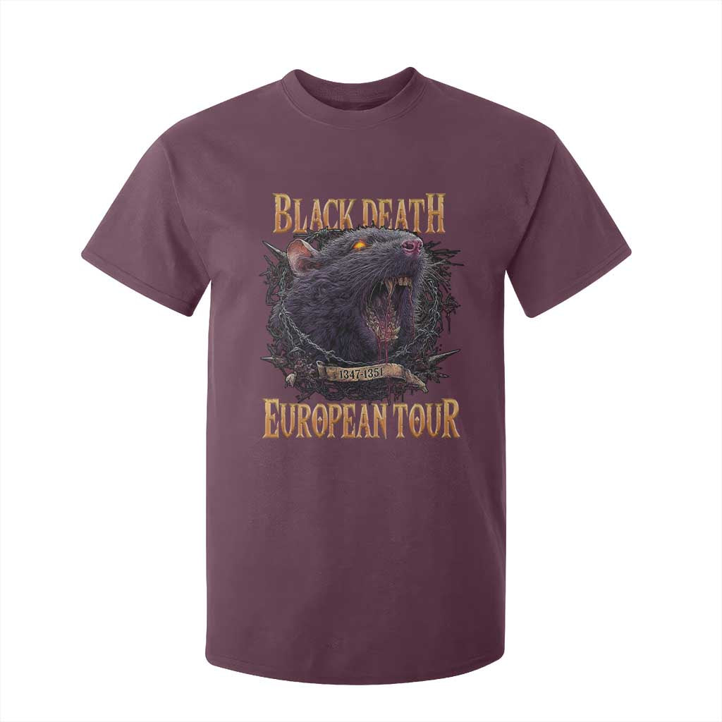 Black Death European Tour T Shirt For Kid Plague Rat Medieval History Alternative Art TS10 Maroon Print Your Wear