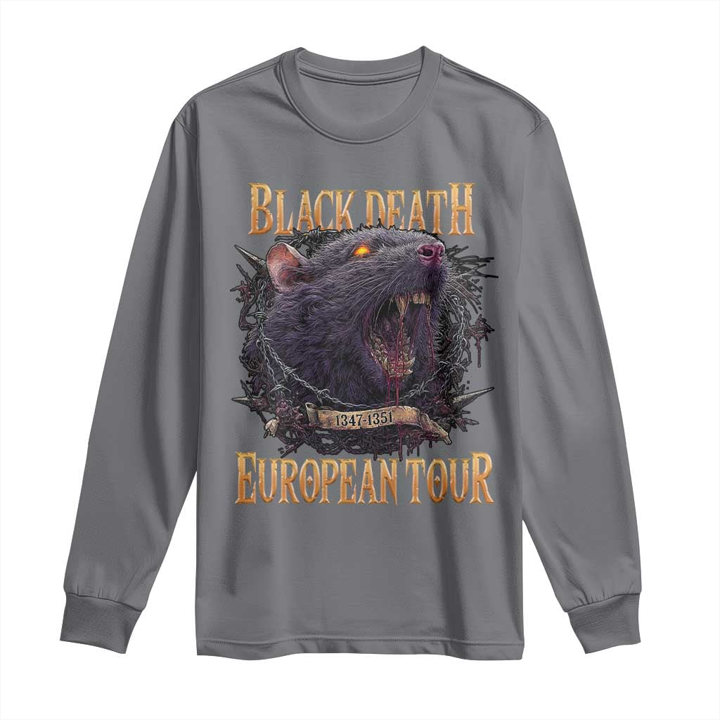 Black Death European Tour Long Sleeve Shirt Plague Rat Medieval History Alternative Art TS10 Charcoal Print Your Wear