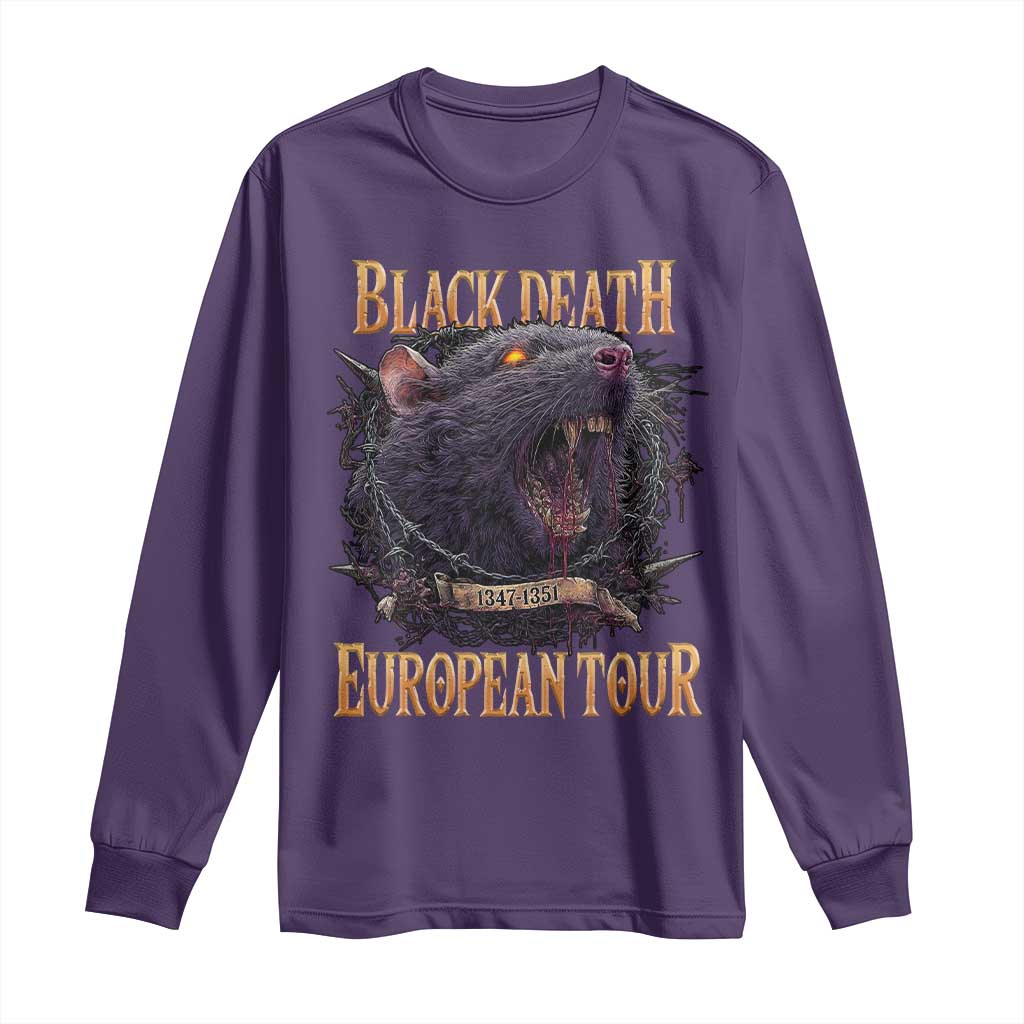Black Death European Tour Long Sleeve Shirt Plague Rat Medieval History Alternative Art TS10 Purple Print Your Wear