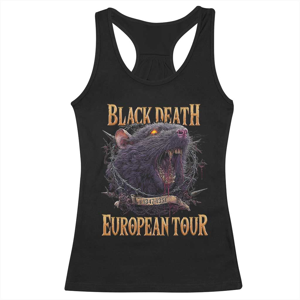 Black Death European Tour Racerback Tank Top Plague Rat Medieval History Alternative Art TS10 Black Print Your Wear