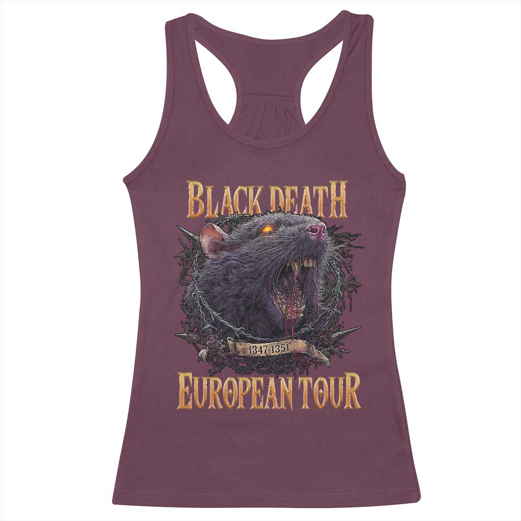 Black Death European Tour Racerback Tank Top Plague Rat Medieval History Alternative Art TS10 Maroon Print Your Wear