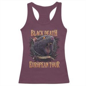 Black Death European Tour Racerback Tank Top Plague Rat Medieval History Alternative Art TS10 Maroon Print Your Wear