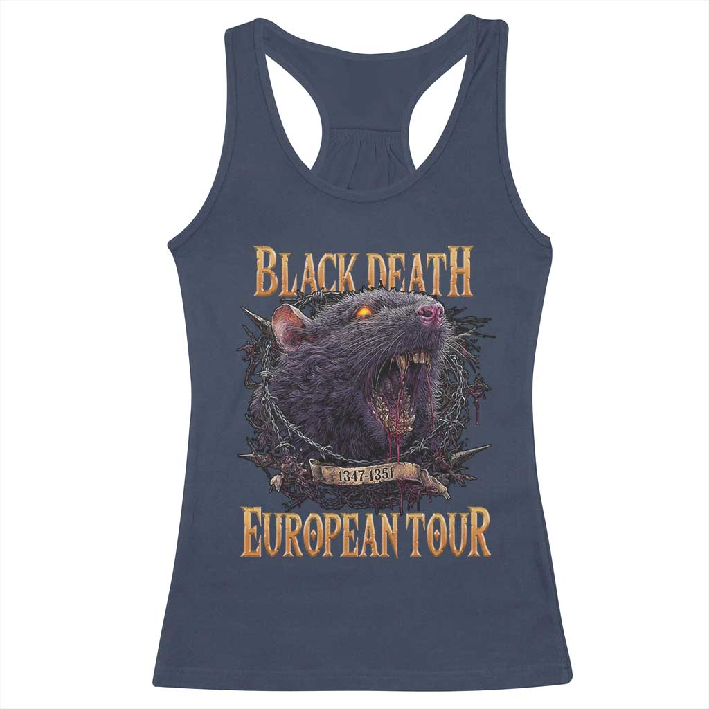 Black Death European Tour Racerback Tank Top Plague Rat Medieval History Alternative Art TS10 Navy Print Your Wear