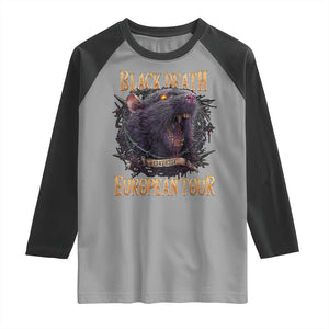 Black Death European Tour Raglan Shirt Plague Rat Medieval History Alternative Art TS10 Sport Gray Black Print Your Wear