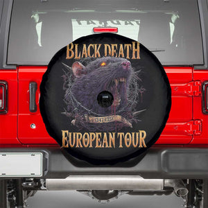 Black Death European Tour Spare Tire Cover Plague Rat Medieval History Alternative Art TS10 Black Print Your Wear
