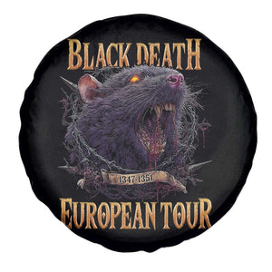 Black Death European Tour Spare Tire Cover Plague Rat Medieval History Alternative Art TS10 Print Your Wear