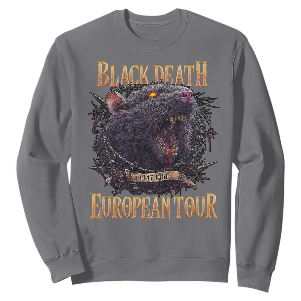 Black Death European Tour Sweatshirt Plague Rat Medieval History Alternative Art TS10 Charcoal Print Your Wear
