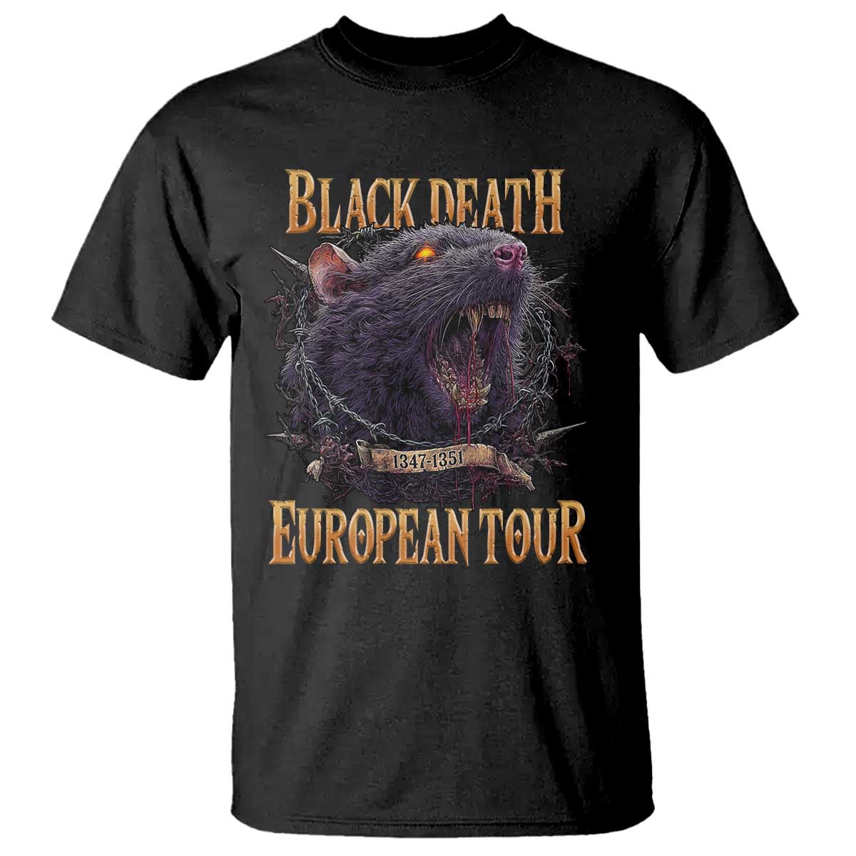 Black Death European Tour T Shirt Plague Rat Medieval History Alternative Art TS10 Black Print Your Wear