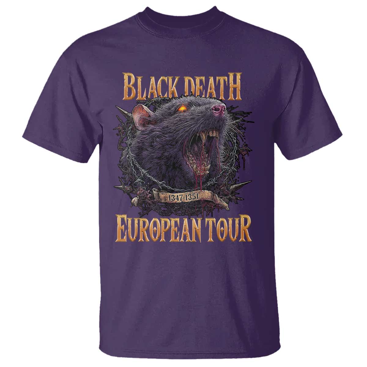 Black Death European Tour T Shirt Plague Rat Medieval History Alternative Art TS10 Purple Print Your Wear