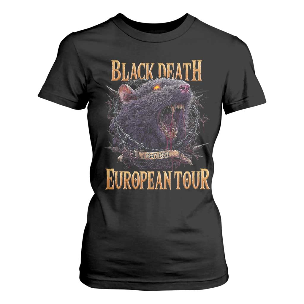 Black Death European Tour T Shirt For Women Plague Rat Medieval History Alternative Art TS10 Black Print Your Wear